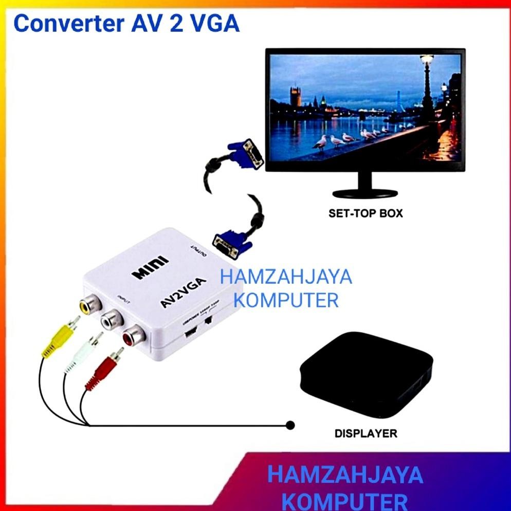 AV2VGA KONVERTER AV RCA TO VGA CONVERTER PS2 KE MONITOR MINI