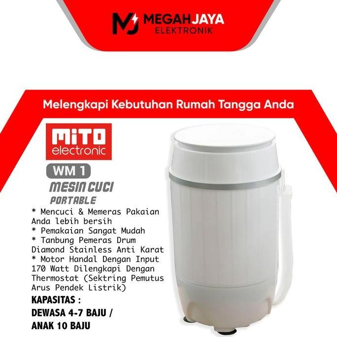 Mito Mesin Cuci Portable + Pengering Wm1 / Wm 1 [3,5 Kg]