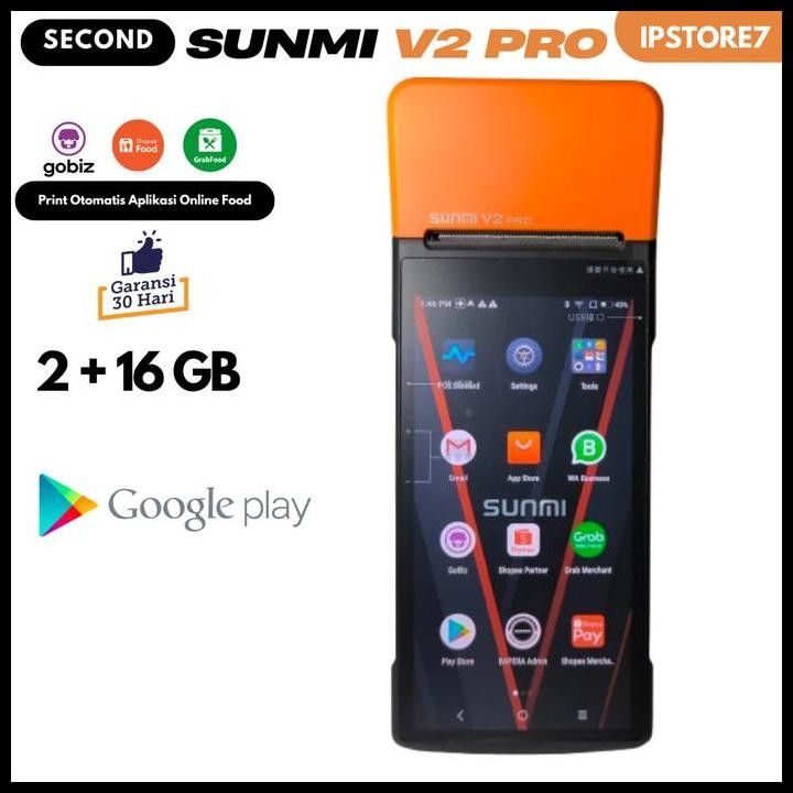 Terlaris Mesin Kasir Android Pos Sunmi V2 V2Pro V2S Unlock Support Playstore Second Like New Good Qu