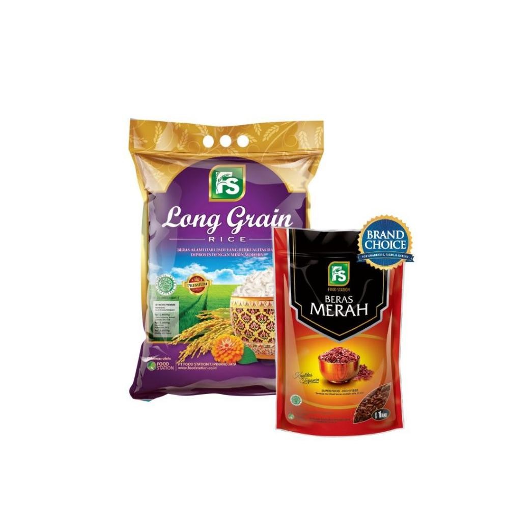 

ready Bundling Food Station - Beras Long Grain 4 Kg + FS Beras Merah [1 kg] murah