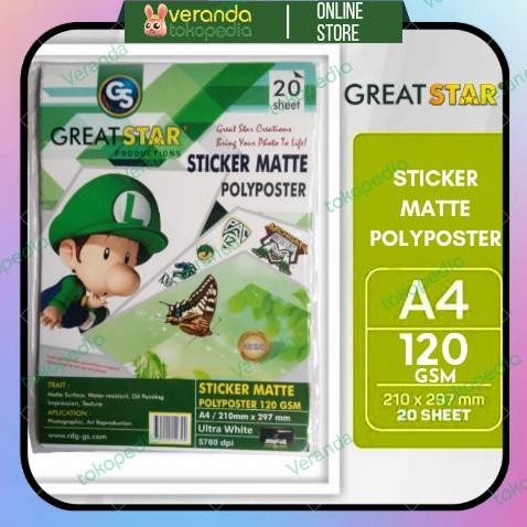 

baru Great Star Sticker Matte Polyposter A4/120gsm 20's
