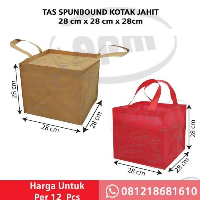 

ready stock Tas Spunbond Kotak Ukuran 28x28x28 (Tas Jahit)