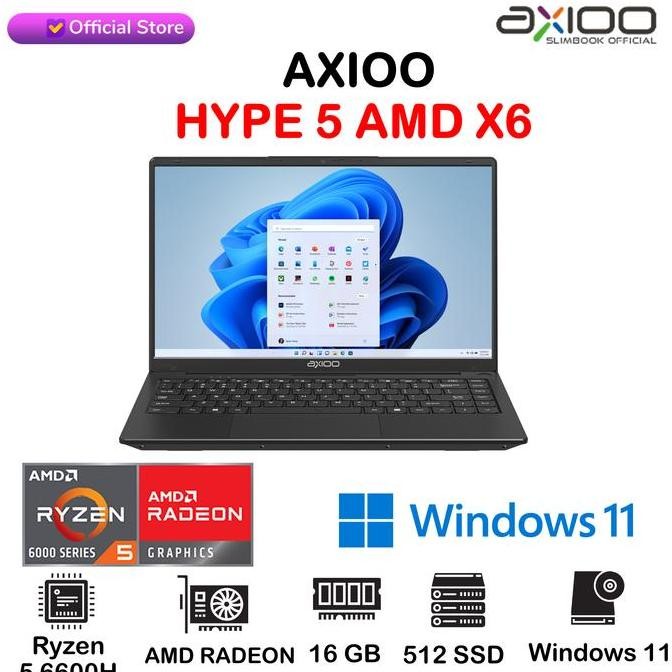 LAPTOP AXIOO HYPE 5 AMD X6 | Ryzen 5 6600H 16GB 512GB Windows 11