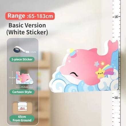 Meteran Pengukur Tingi Badan Anak Wall Stiker dingding Magnetik 65-183 Karakter binatang Untuk Anak 