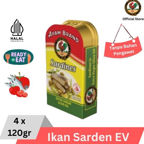 

ready Ayam Brand - Ikan Sarden Kaleng Extra Virgin Olive Oil 4 pcs 120gr murah