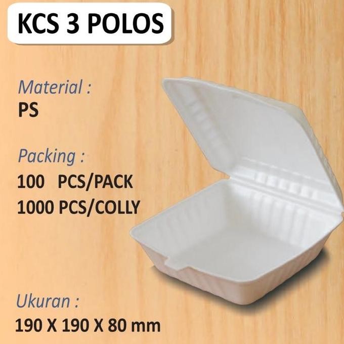 

baru Foam KCS 3 Polos - Sterofoam Polos isi 100 pcs