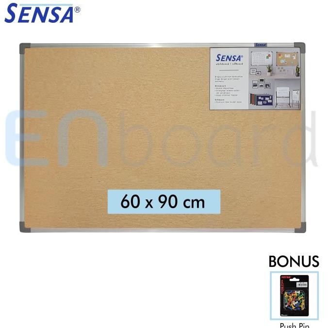 

Softboard Cork Pin Board / Papan Mading Gantung Sensa 60 X 90 Cm