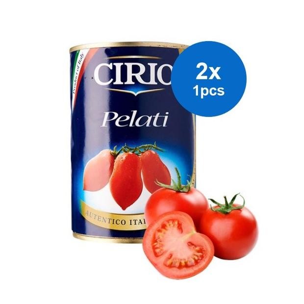 

ready CIRIO Pelati Makanan Kaleng Tomat Kupas (2 pcs) murah