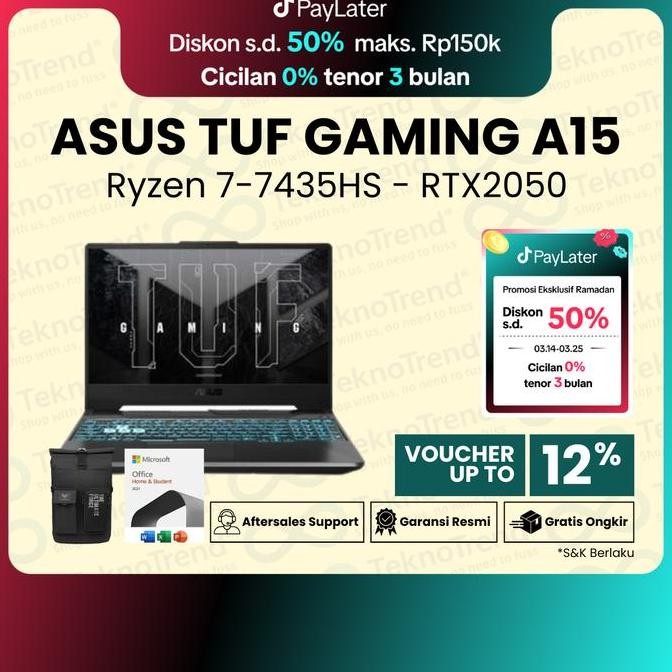 ASUS TUF Gaming A15 FA506NFR Ryzen 7 7435HS RTX2050 512GB 15.6" FHD 144Hz