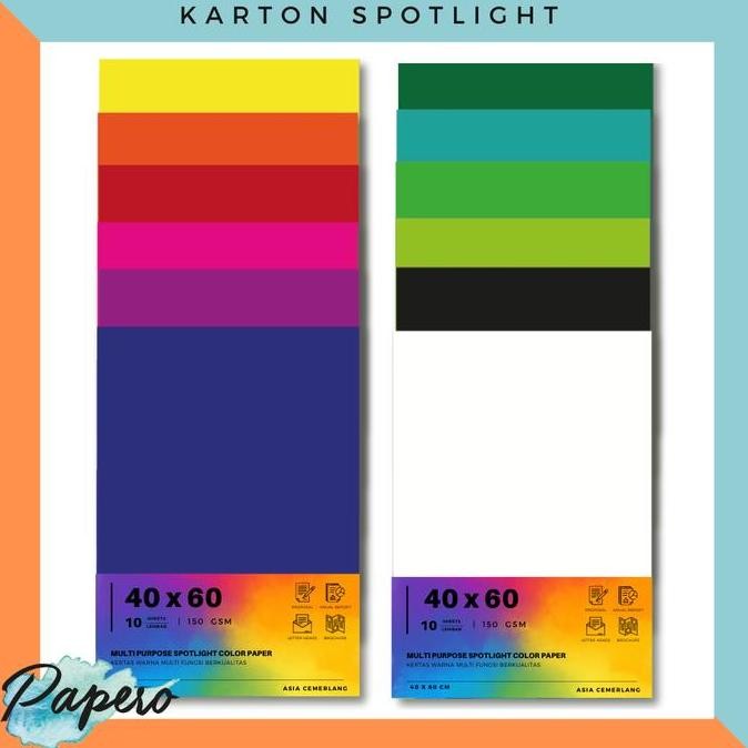 

baru Kertas Karton Warna Spotlight Multifungsi 40 x 60 cm