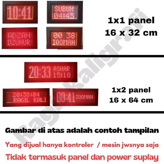 ready Kontroler JWS P10 single color 1 baris - Kontroler Jam jadwal sholat running text P10 single c