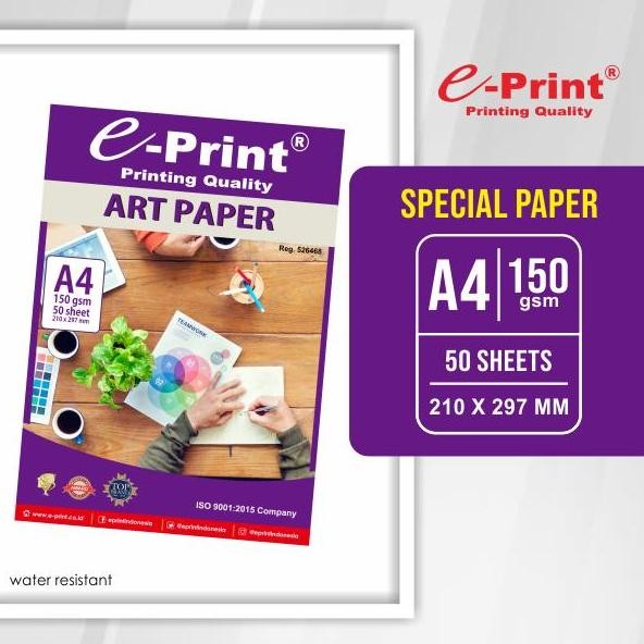 

baru Kertas Art Paper Ukuran A4 150gsm 50lembar e-Print