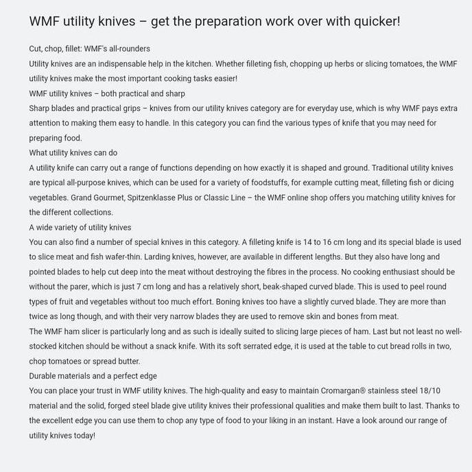 Sale Wmf Germany Pisau 29Cm Zubereitungsmesser Utility Knife Classic Line