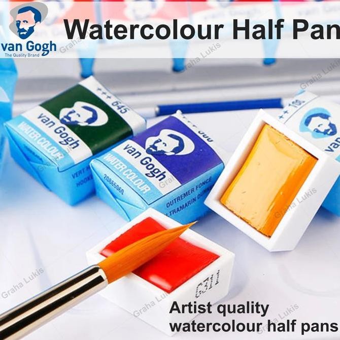 

ready Van Gogh Watercolour Half Pan - Satuan - Varian 1 WHITE / YELLOW / ORANGE / RED / BROWN