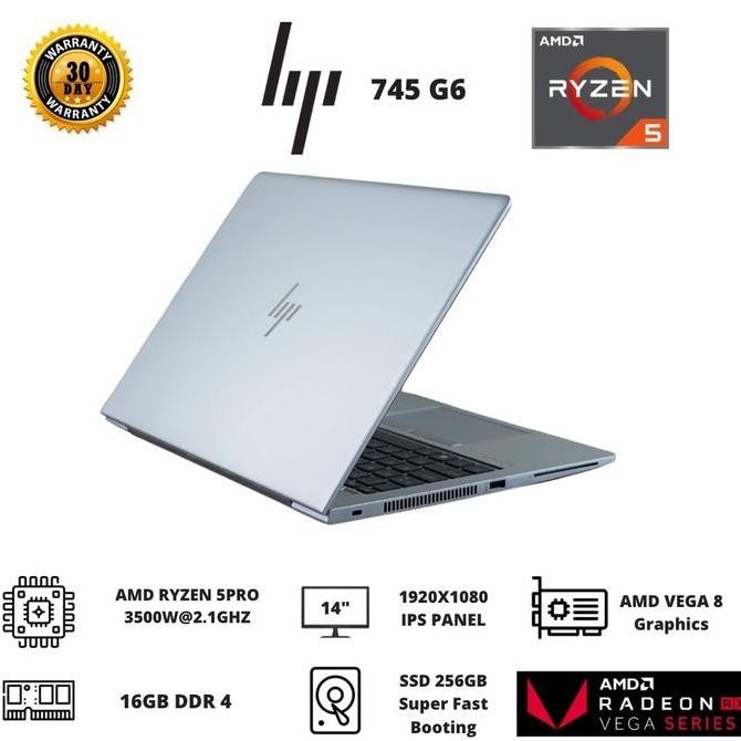 LAPTOP HP ELITEBOOK 745 G6 - AMD RYZEN 7 3700U - RAM 32 GB - SSD 256 GB