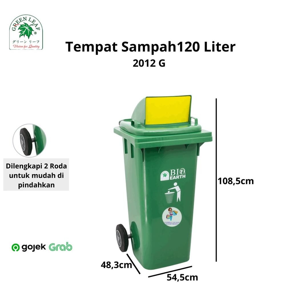Tempat Sampah Bio Dustbin 120 Liter 2012 G Green Leaf Stock