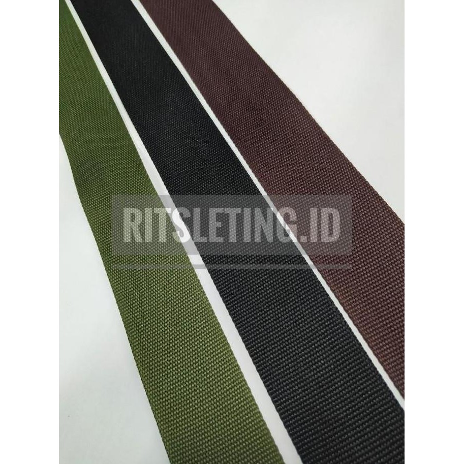 YKK Webbing _ 5 CM _ Cokelat Kopi Tua & Hijau Army murah