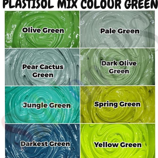 

ready TINTA PLASTISOL LENGKAP HIJAU MIX COLOUR 500GR
