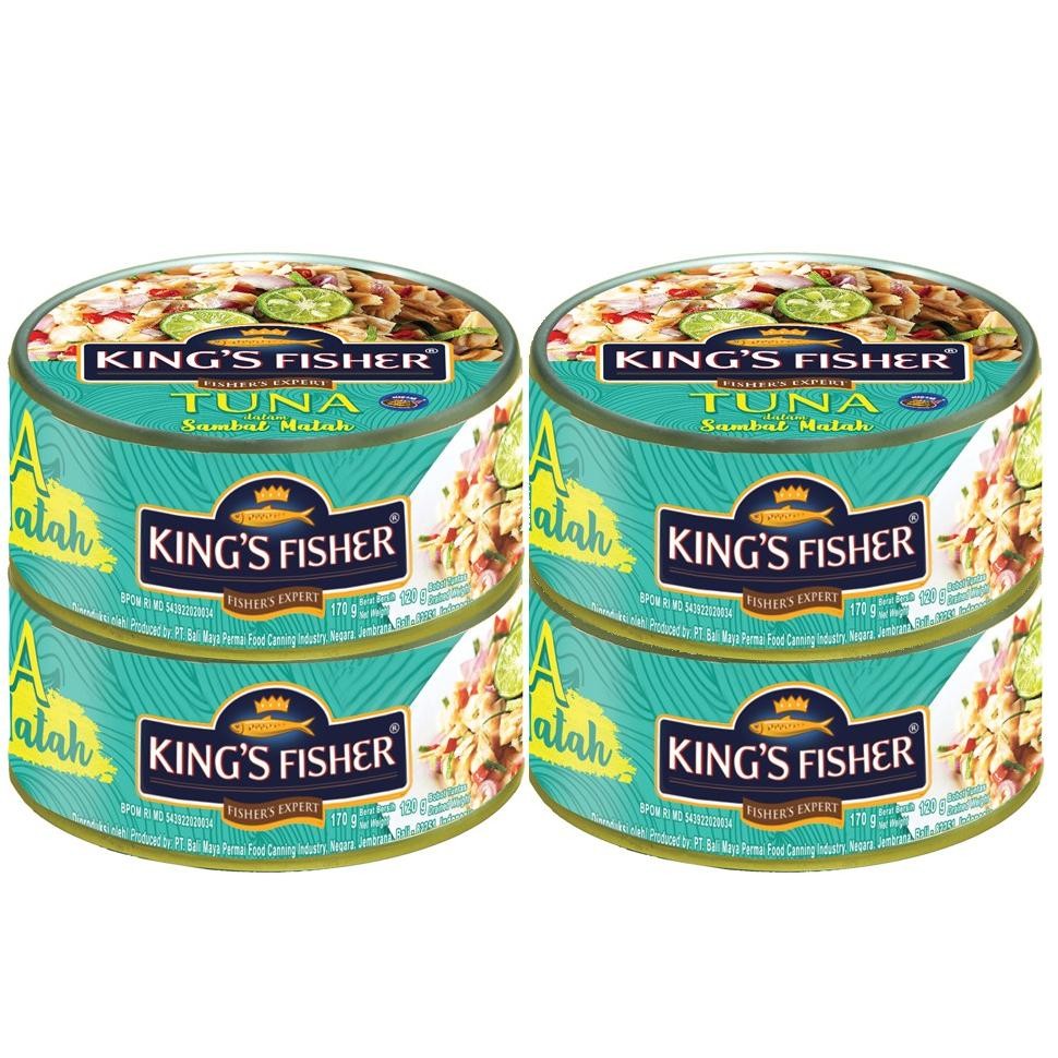 

ready Paket 4 Pcs King's Fisher Tuna Sambal Matah Daging Tuna Makanan Kaleng 170 g murah
