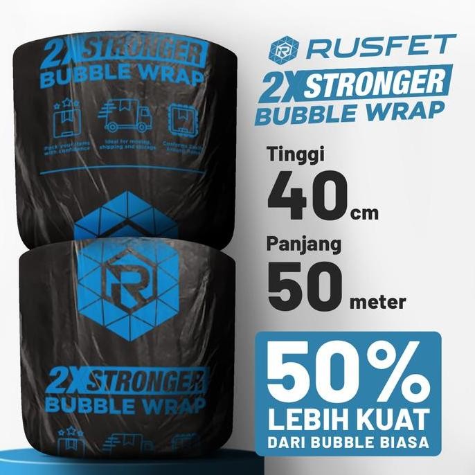 

ready stock Babel/Buble/Bubble Wrap Hitam Tebal Premium 40cm x 50m Bubble Rusfet