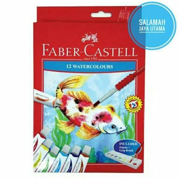 

ready Watercolours 12 Warna/Cat Air 12 Warna Faber Castell FREE Palet & Kuas