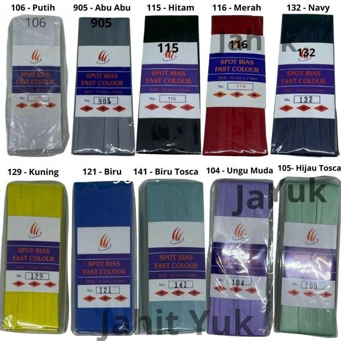 Bisban Satin Polos / Satin Bias Tape / Bisban Satin Tape murah