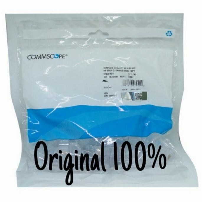 new  Konektor Rj45 Amp Comscope Original Cat 5 Isi 50 Connektor
