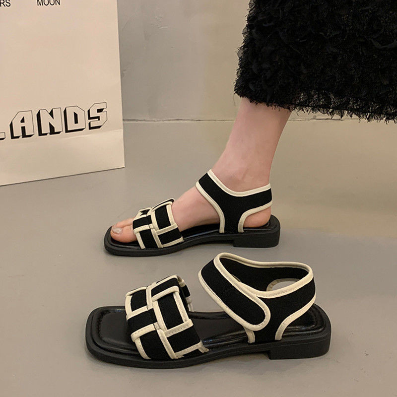Sandal Datar Wanita Gaya Peri Serbaguna Sepatu Romawi Terinspirasi Chanel