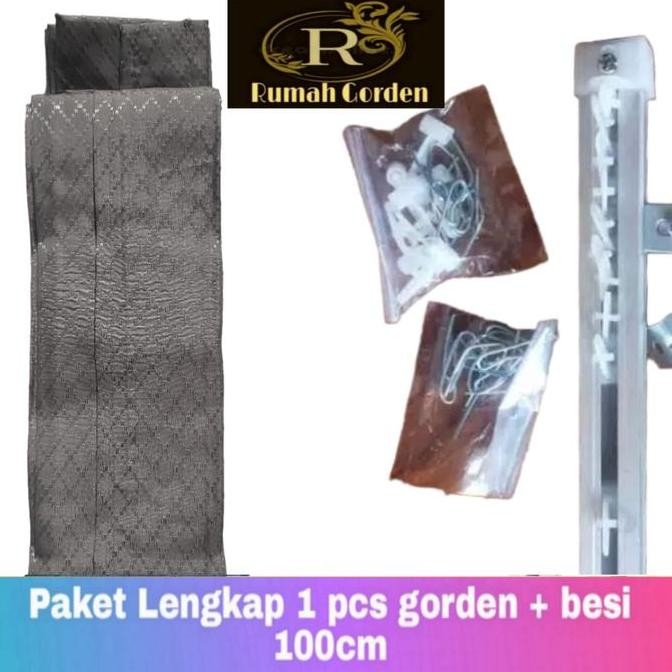 ready [ satu set gorden dan besi ] gorden pintu jendela sido polos / kawat S