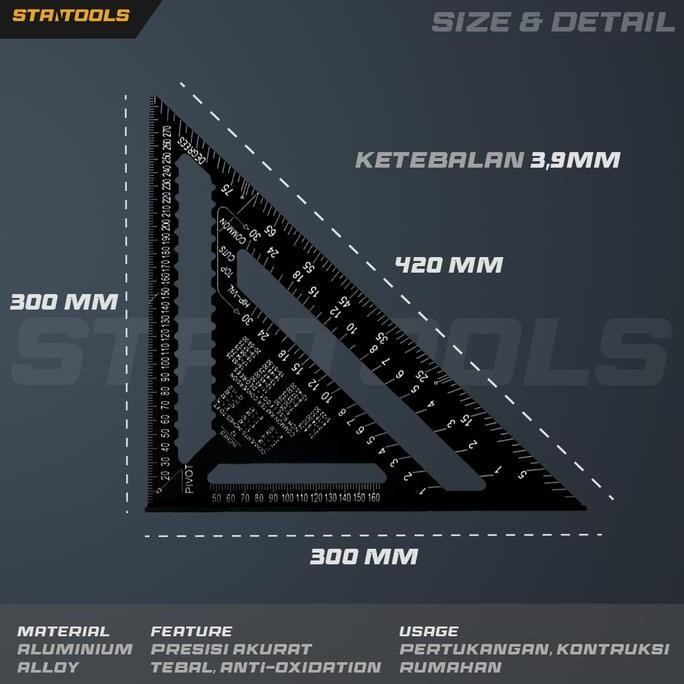 

Speed square 12 inch Besar 30cm penggaris segitiga woodworking tukang