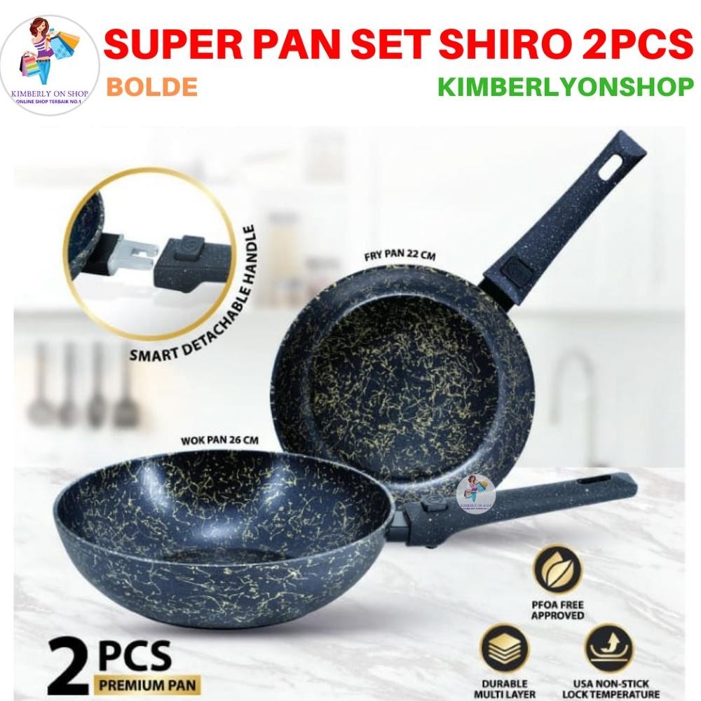 Wajan Teflon Super Pan Shiro Set 2 Pcs Bolde Trending