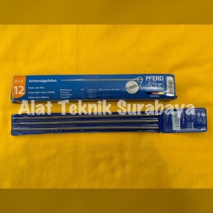 (Expert) ISI 12 PCS KIKIR CHAIN SAW KUDA 4,8 MM ; 5,5 MM ASLI GERMAN / FILES KETTENSAGEFEILEN PFERD 