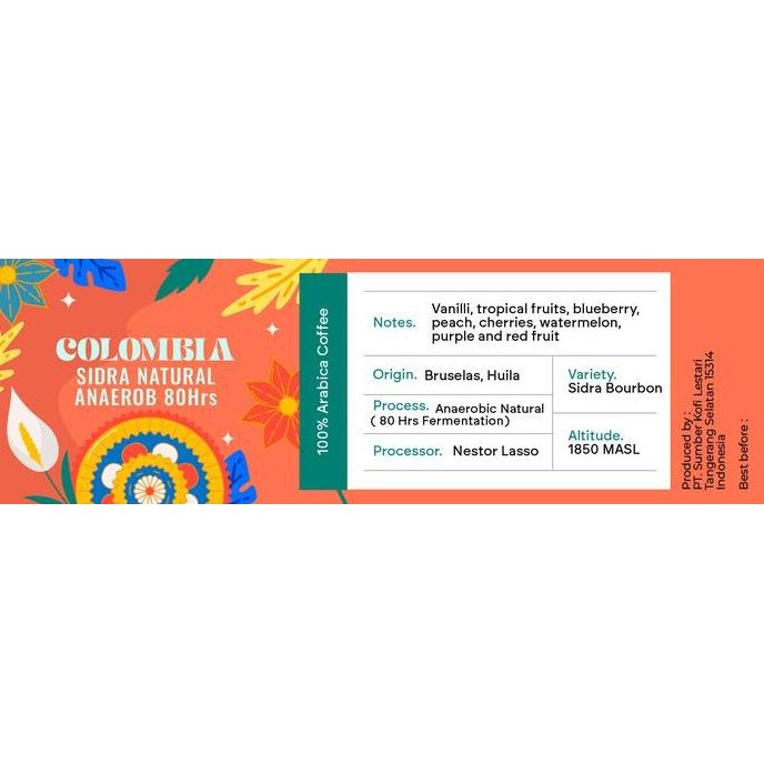 

[[ VELCRO / KOPI ARABIKA COLOMBIA SIDRA NATURAL ANAEROB 80 HR ROASTED BEANS BEST SELLER