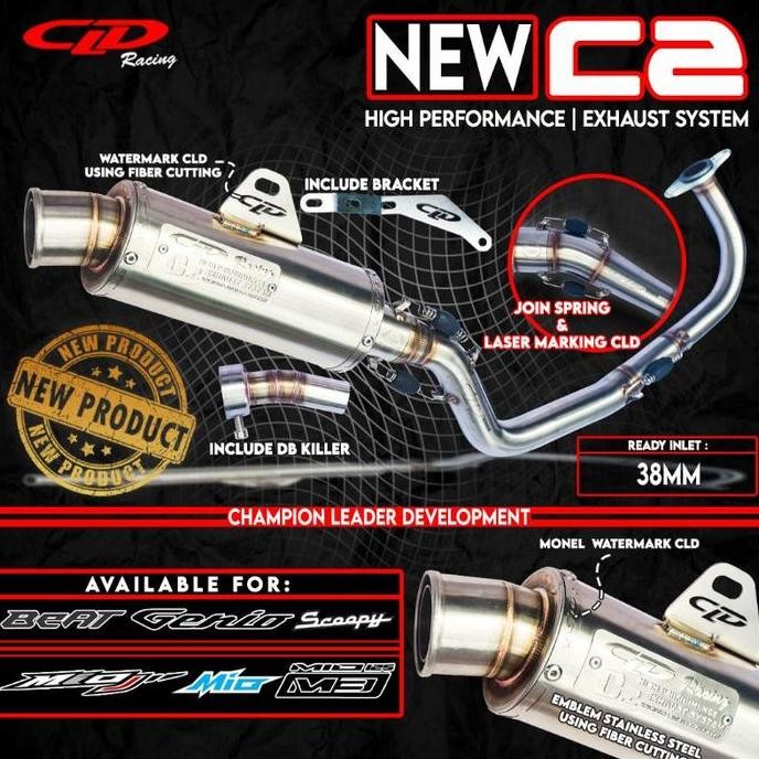 Grosir Knalpot Cld Racing Original New C2 Beat Genio Mio Smile Mio M3 Scoopy