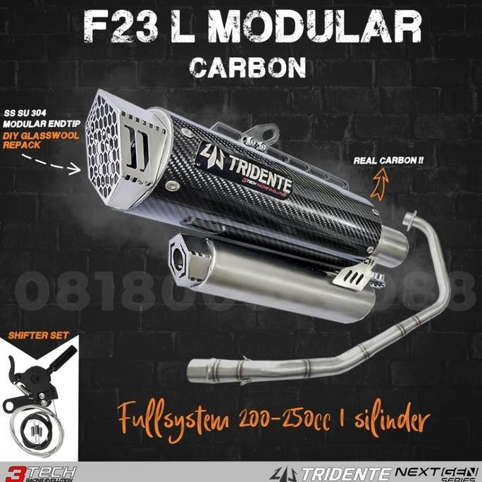 Grosir Silencer Only 250Cc Knalpot 3 Suara 3Tech Tridente F23 Modular Nextgen Series Bergaransi Resm