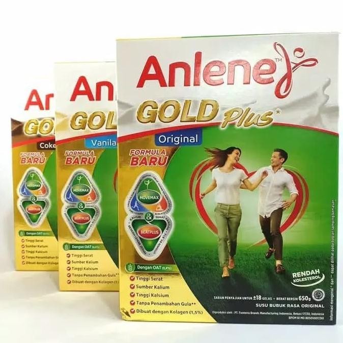 

(Expert) Anlene Gold 5x Susu Kalsium Usia 51 tahun keatas Rasa Vanilla / Coklat / Plain (Original) 640 gram
