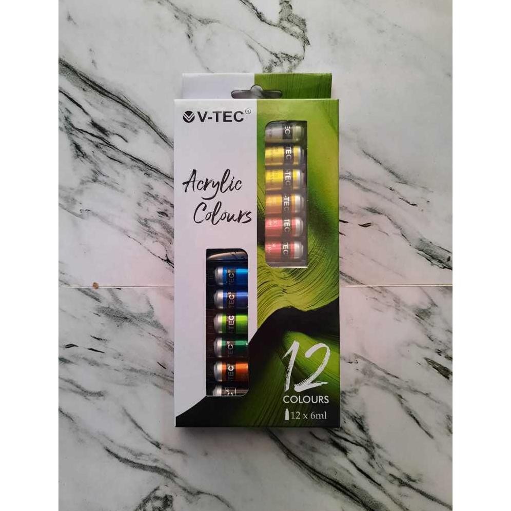 

Acrylic Colours 6 ML Set VTEC CAT AKRILIK 12 WARNA Terlaris