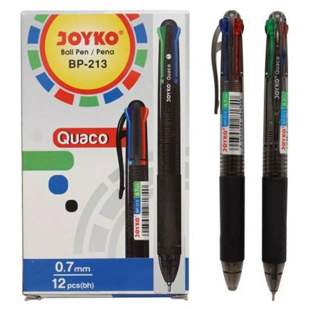 

Pulpen Joyko Quaco Bp-213 4 Warna 0.7Mm - 12 Pcs Ballpoint Warna-Warni Joyko Original
