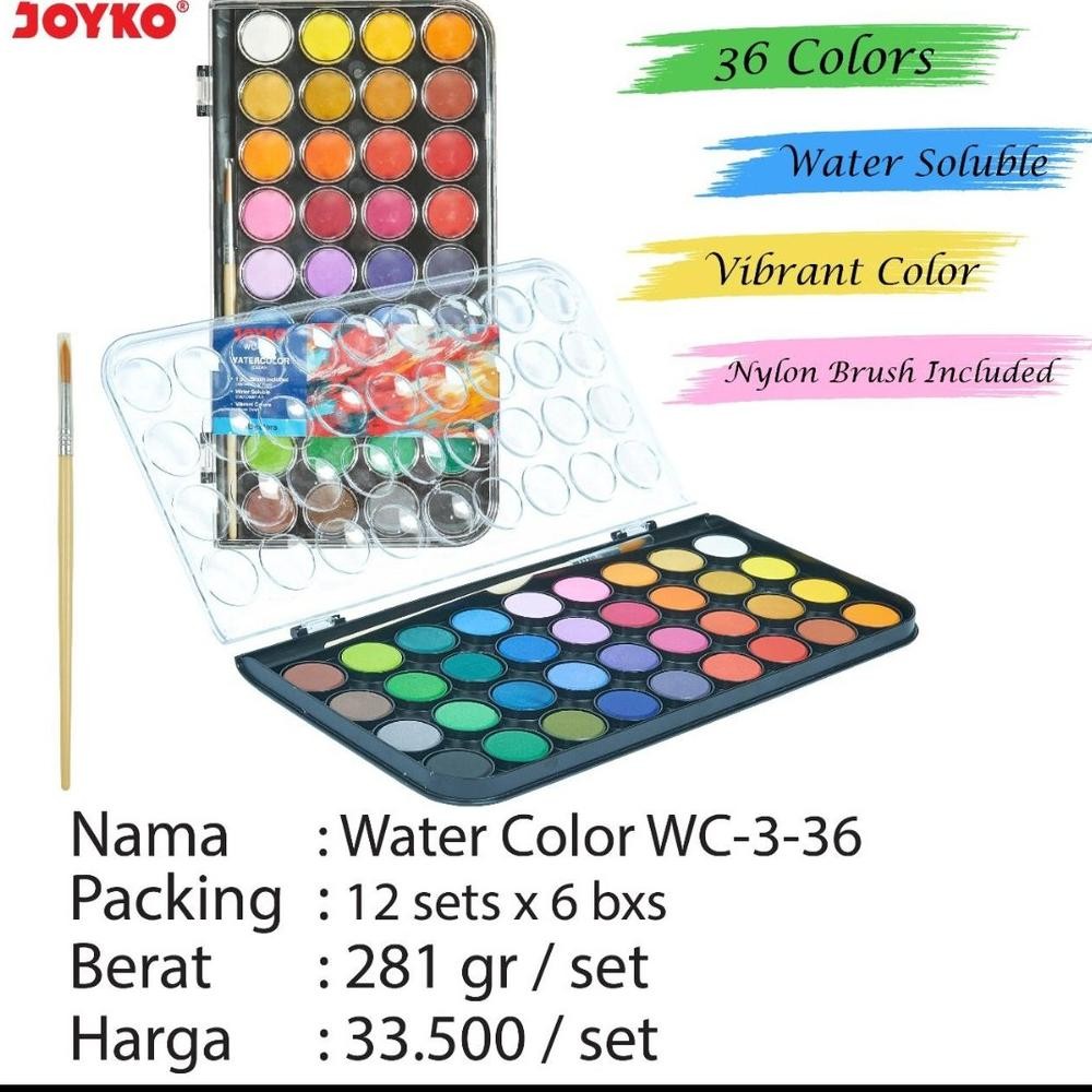 

cat air padat water color cake joyko wc 03 isi 36 / giorgione 36 / montana 36 ( murah) Terlaris