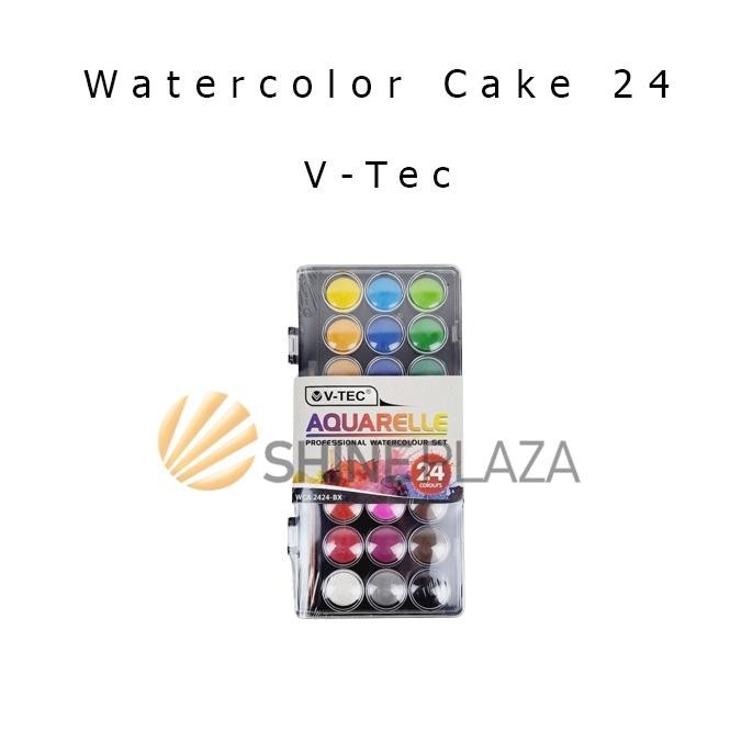 

V-Tec Aquarelle Watercolor Cake 24 Color - Cat Air VTec 24 Warna Terlaris