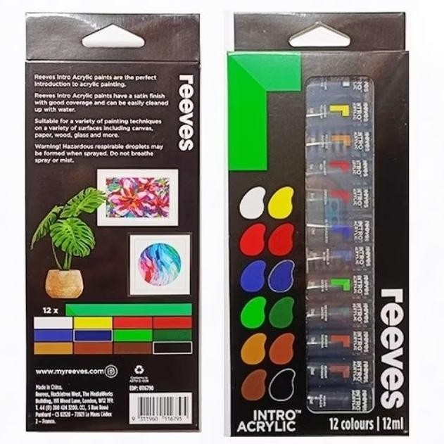 

Reeves Intro Acrylic Paint Set Primary 12 x 12ml Terlaris