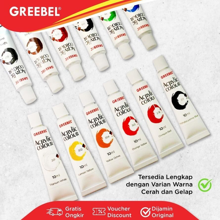 

Acrylic Colours 12 Warna / Cat Akrilik Greebel Set 10ml / Cat Lukis 12 Warna Terlaris