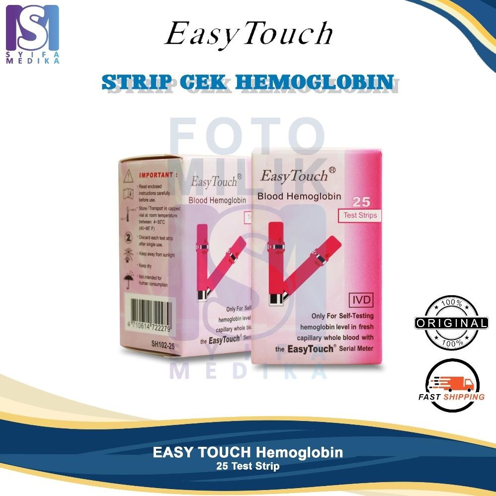 EASY TOUCH Strip Hemoglobin / Hemoglobin EASY TOUCH , Strip ET Hemoglobin 25 Test terlaris