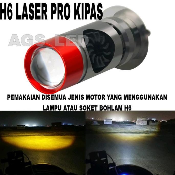 LAMPU UTAMA MOTOR LED LASER KIPAS PRO H6 / LAMPU UTAMA MOTOR MATIC DAN BEBEK H6 KIPAS/LAMPU DEPAN LE