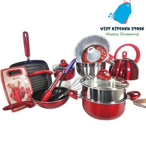 termurah (khusus ekspedisi) panci set supra rosemary 17pcs premium cookware set
