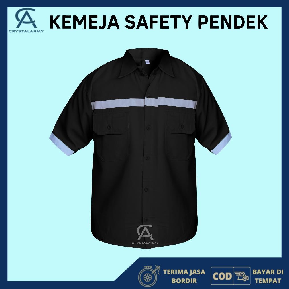 Atasan Kerja Lengan Pendek Exclusive  / Kemeja Safety Pendek / Wearpack Safety / Setelan Baju