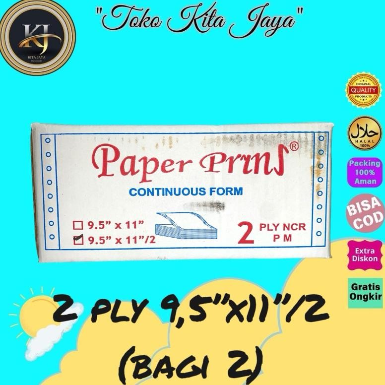 

Continous form paperprint 2ply 9,5 x 11 bagi 2 RB07
