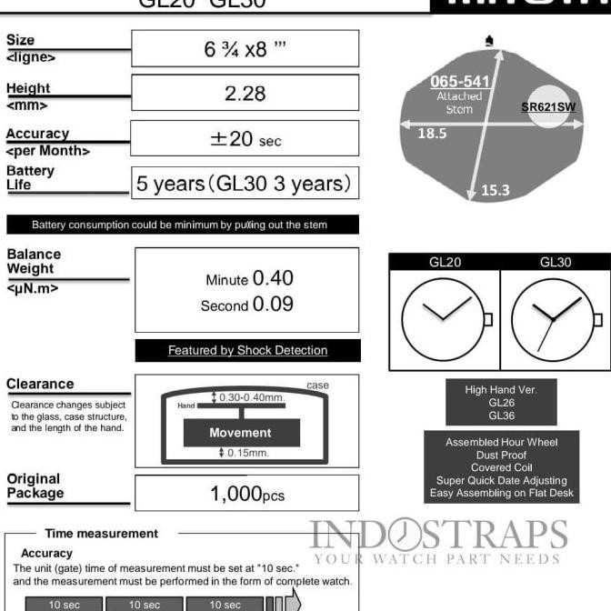 MESIN JAM TANGAN MIYOTA GL20 MOVEMENY MIYOTA GL 20 RB