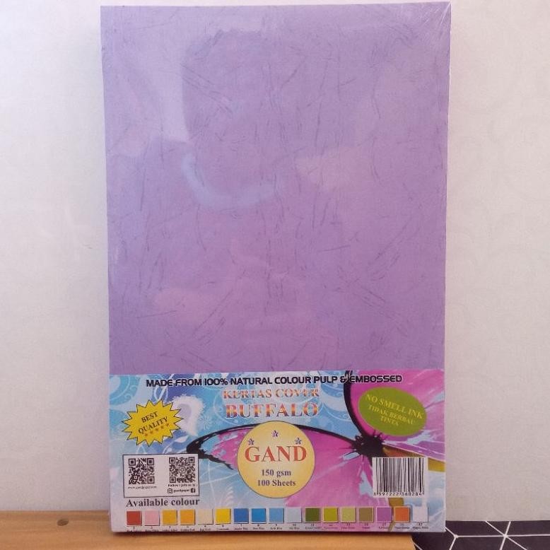 

Kertas Cover Buffalo Lavender Gand 150gsm (Isi 100 lembar) RB07