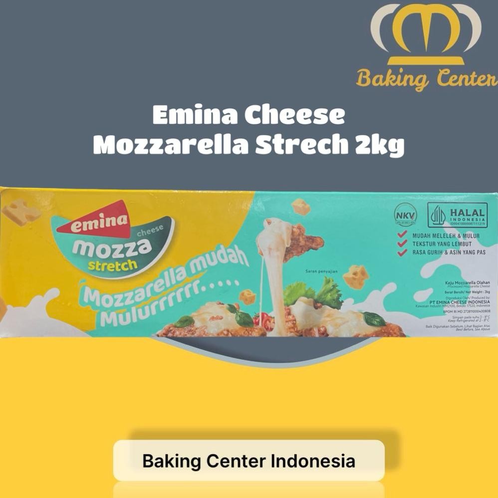 

Baru Keju Emina Mozza Stretch 2KG - Mozarella Mudah Meleleh untuk Pizza